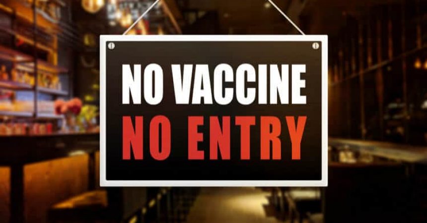 no vaccine no entry sign